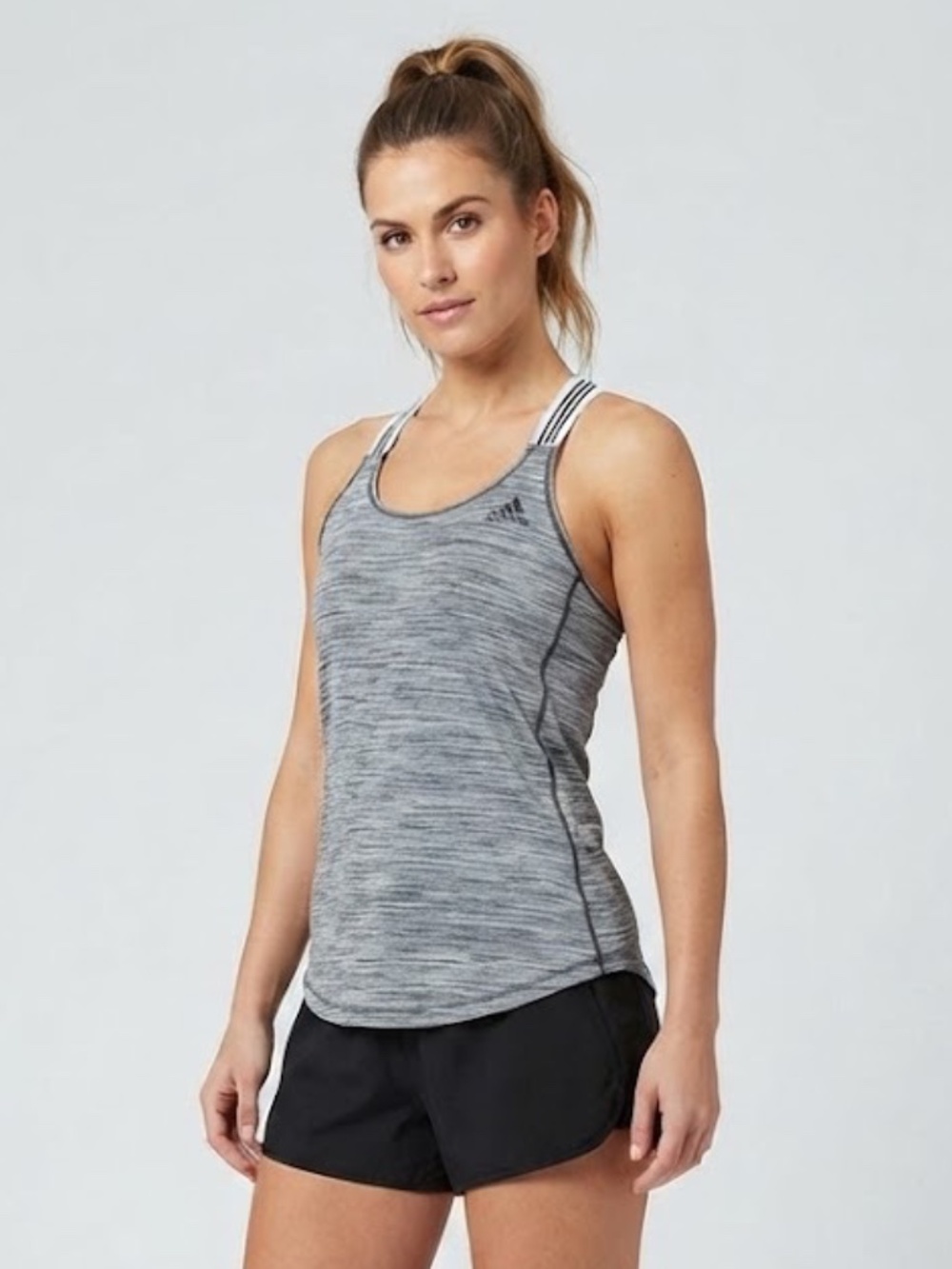 Adidas Climalite Women’s Gray Racerback Athletic Tank Top Size M Workout